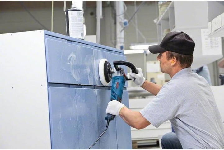 Image du produit Bosch Professional Polisseuse GPO 14 CE,1400 watts, 2,5 kg, avec poignée supplémentaire et poignée en D (Ponceuse vibrante, 1400 W)