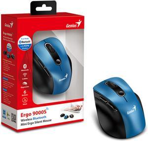 Produktbild Genius Ergo 9000S/Ergonomická/Optická/Pro praváky/2 400 DPI/Bezdrátová USB + Bluetooth/Černá-modrá (Kabellos)