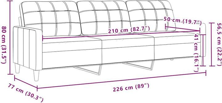 Produktbild vidaXL 3-Sitzer-Sofa (3-Sitzer)