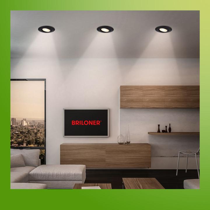 Actual product image Briloner Sustainable ultra-flat LED recessed lights set of 3 (520 lm)