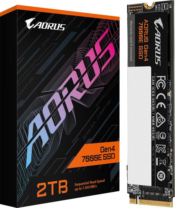 Actual product image Gigabyte AORUS Gen4 7000E SSD 2TB NVMe M.2 (2000 GB, M.2 2280)