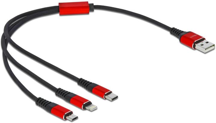 Produktbild Delock USB A – Lightning, 2x USB Typ C (0.30 m, USB 2.0)