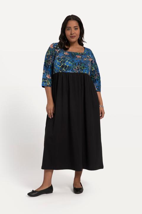 Produktbild Ulla Popken Jerseykleid, A-Line, Empirenaht, Taschen, Carree-Ausschnitt, 3/4-Arm (46, 48)