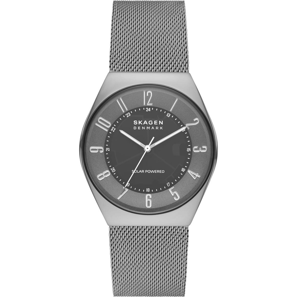 Skagen, Armbanduhr, Grenen Solar, Grau, (Analoguhr, 37 mm)