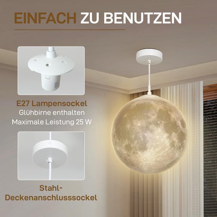 Produktbild Homcom Pendelleuchte ABS Weiss (E27, 806 lm)