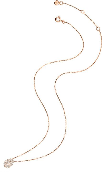 Immagine prodotto Glanzstücke München Catena da donna in argento sterling con zirconi in oro rosa 43,0 cm + 5,0 cm di estensione - 28977 (Argento 925 placcato oro rosa 18 carati, 43 - 48 cm)