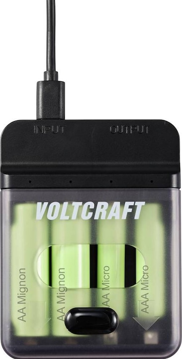 Voltcraft VC-BC4-PB1 2in1 Ladegerät & Powerbank (1 Stk., Ladegerät inkl. Akku)