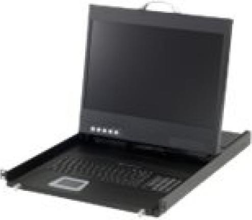 Actual product image LevelOne KVM-8901EN 48.26cm 19inch Widescreen LCD KVM Rack Console DE Keyboard