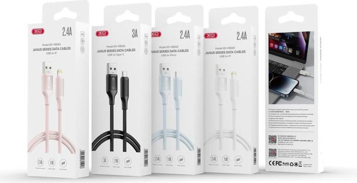 Actual product image xO cable NB265 USB - USB-C 1,0m 2,4A różowy (1 m)