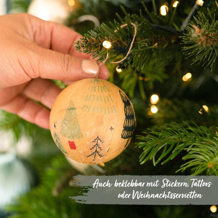 Actual product image Papierdrachen 12 papier-mâché Christmas baubles - brown (12 -part)