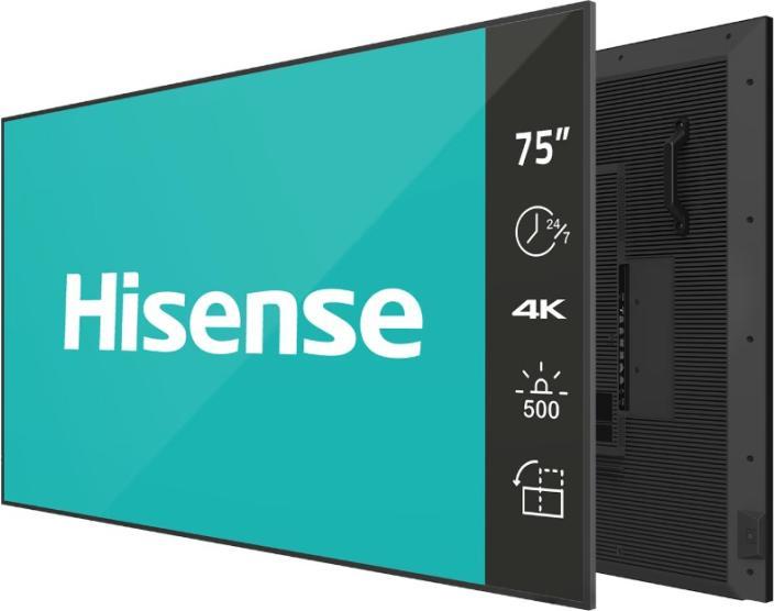 Produktbild Hisense Signage Display 75DM66D 75", 24/7, UHD, 500cd/m², 25% Haze (3840 x 2160 Pixel, 75")