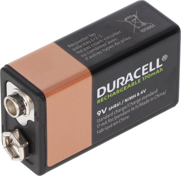 Image du produit Duracell Recharge Ultra (1 pcs, 9V Block, 170 mAh)