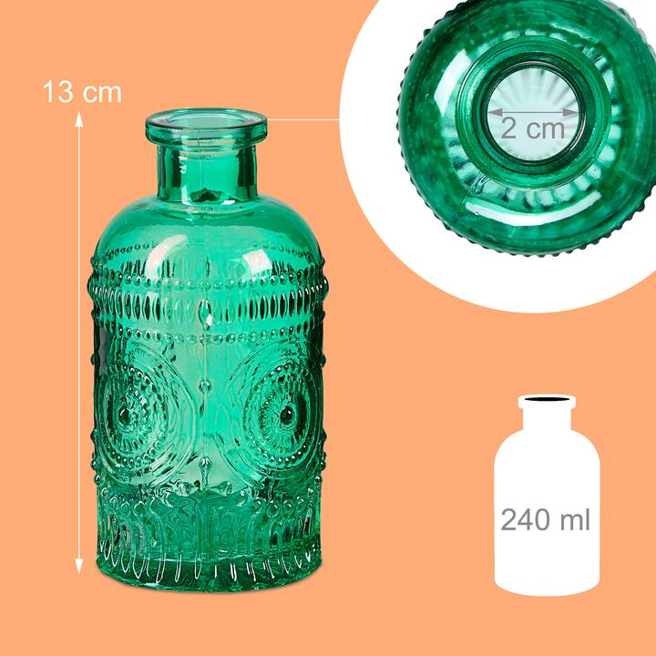 Produktbild Relaxdays Glasvase 12er Set für Tischdeko (12 x, 6 x 6 x 13 cm, 0.24 l)