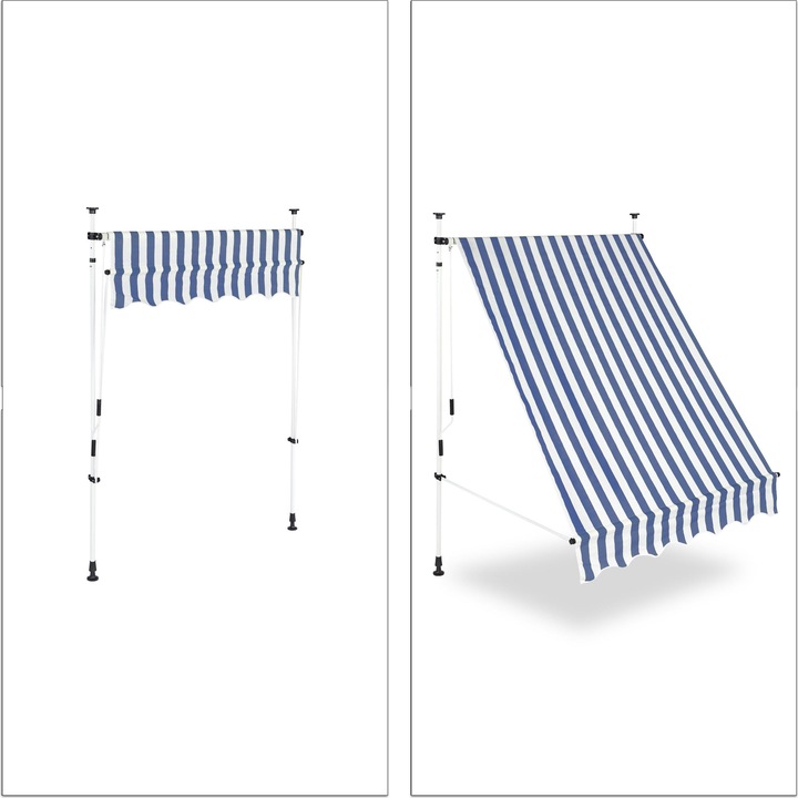Actual product image Relaxdays Telesopic Canopy Blue White (1.50 m)