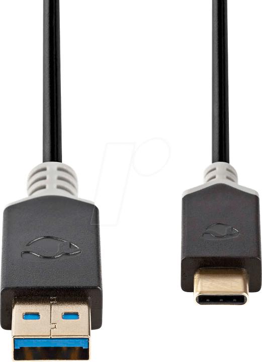 Actual product image Nedis USB cable USB 3.2 Gen 1 USB-A male USB-CT male 5 Gbps Gold-plated 1.00 m round PVC Anthrazi (1 m, USB 3.2 Gen 1, 60 W)