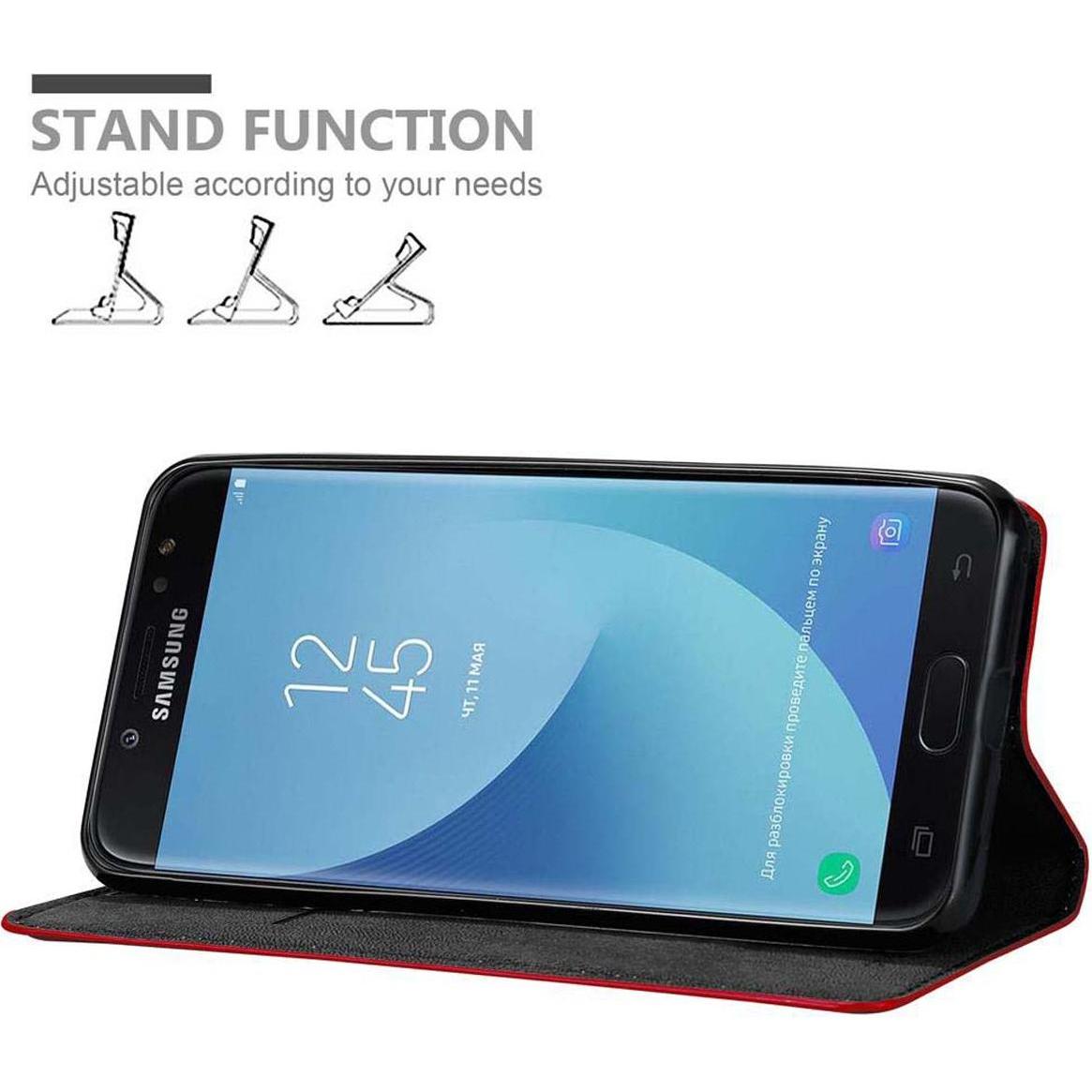 Thumbnail - Cadorabo Book Invisible Magnet Cover (Samsung Galaxy J7 2018), Smartphone Hülle, Rot