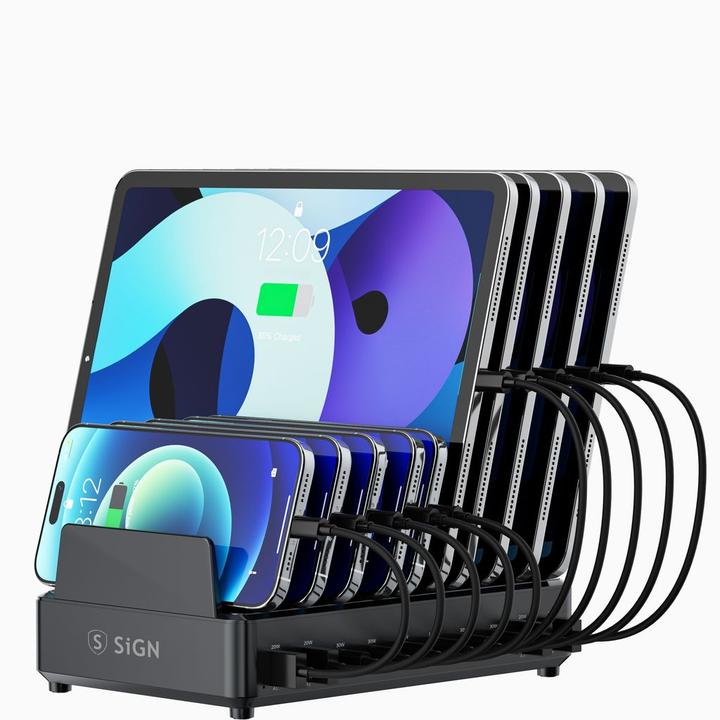 SIGN 10-Port Charging Station, 240W – Black