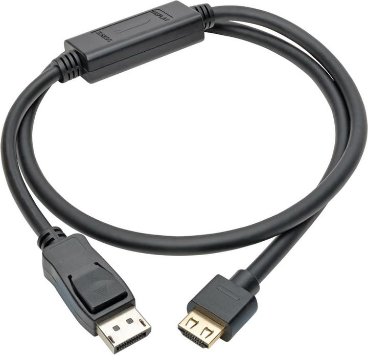 Actual product image Eaton DisplayPort 1.4 to HDMI Active Adapter Cable M/M 4K 60 Hz 4:4:4 HDR HDCP 2.2 3 ft. 0 (0.91 m, DisplayPort, HDMI)