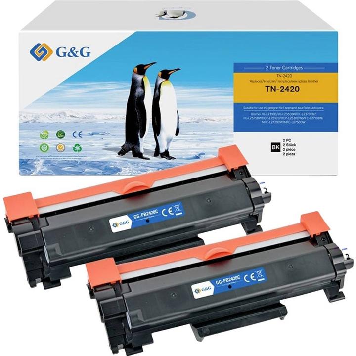 Actual product image G&G Toner replaces Brother TN-2420 XL Compatible 2-pack black 3000 pages NT