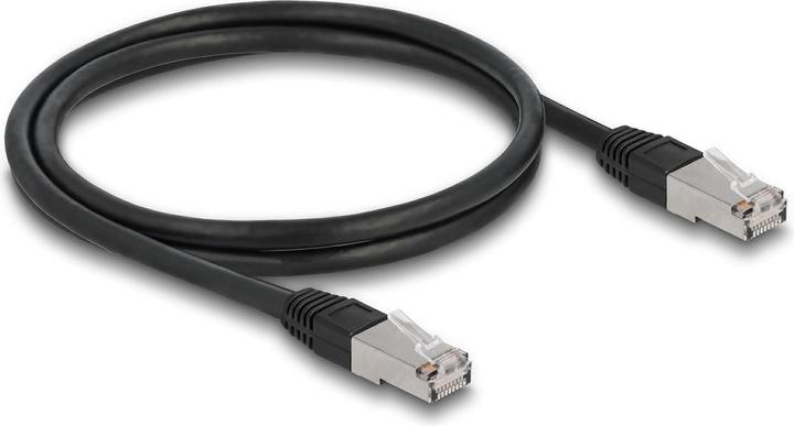 Actual product image Delock RJ45 network cable Cat.6A S/FTP PE Outdoor 1 m black (S/FTP, CAT6a, 1 m)