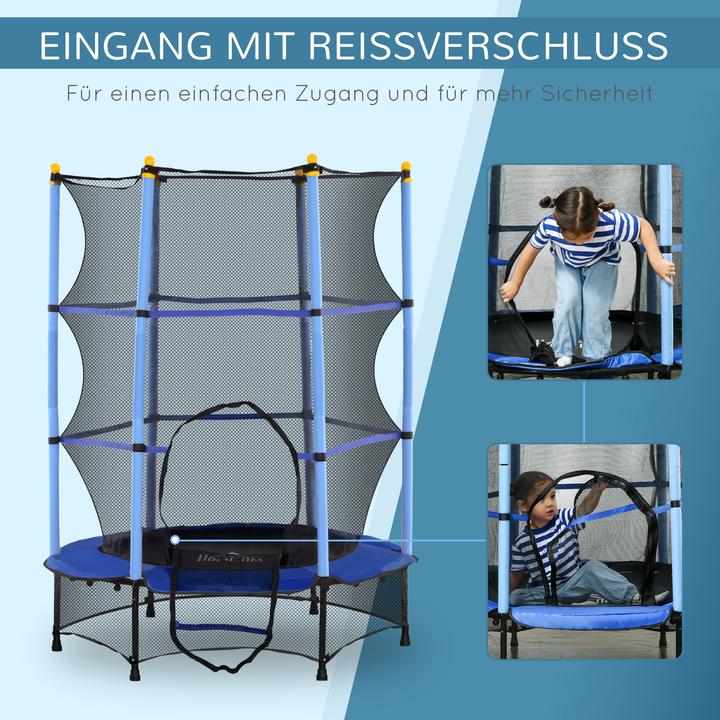 Image du produit Homcom Kindertrampolin Stahl, Kunststoff Blau (108 cm)