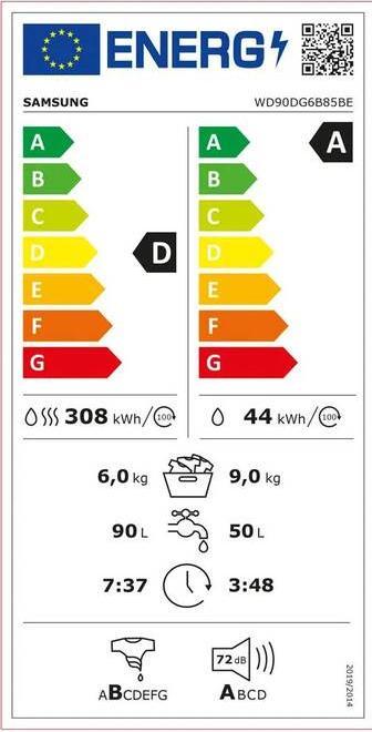 Energy Label Samsung Waschtrockner WD6400