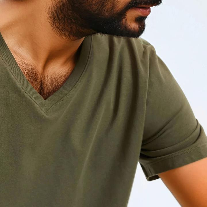 Actual product image La Redoute Collections T-Shirt mit V-Ausschnitt (L)