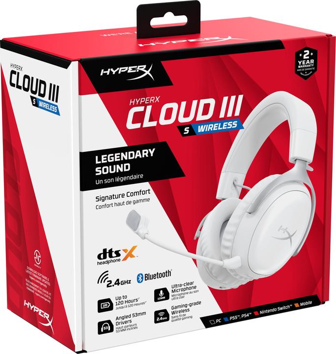 Produktbild HyperX Cloud III IDS-Wireless-Gaming-Headset (weiss) (Kabellos)