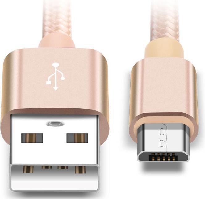 Immagine prodotto Hermex Anki Micro USB Metallo Cavo di ricarica Cavo dati 1m ORO (1 m, USB 3.0)