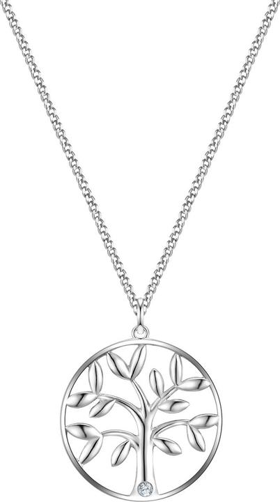 Immagine prodotto Glanzstücke München Donna Albero della Vita in argento sterling con diamanti coltivati in laboratorio Catena base da (Argento sterling rodiato, 40 - 45 cm)