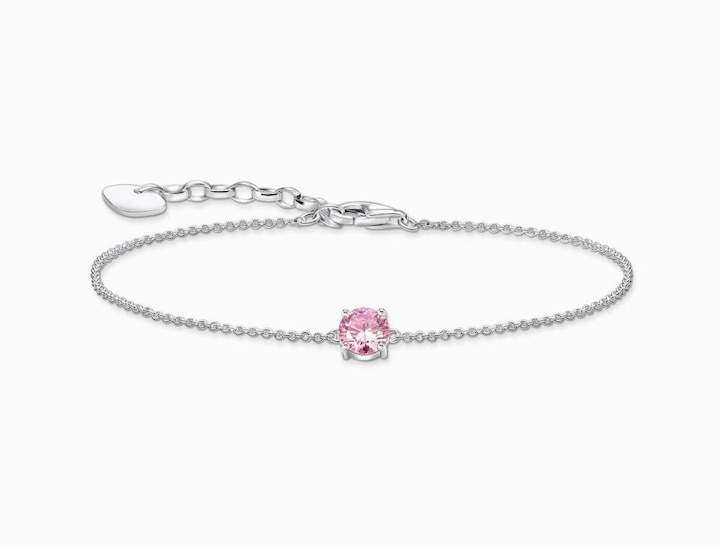 Produktbild Thomas Sabo Armband mit pinkfarbenem Zirkonia-Anhänger Silber (19 cm, 925er Silber)
