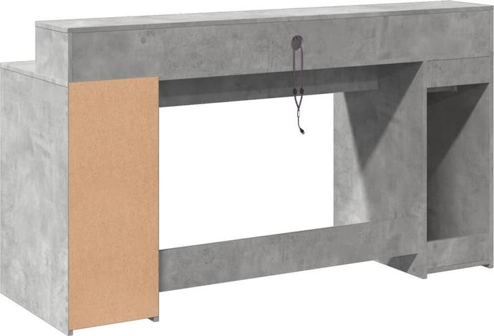 Immagine prodotto VidaXL Scrivania LED Scrivania per computer Scrivania per PC Scrivania per ufficio grigio cemento (160 x 55 x 91 cm)
