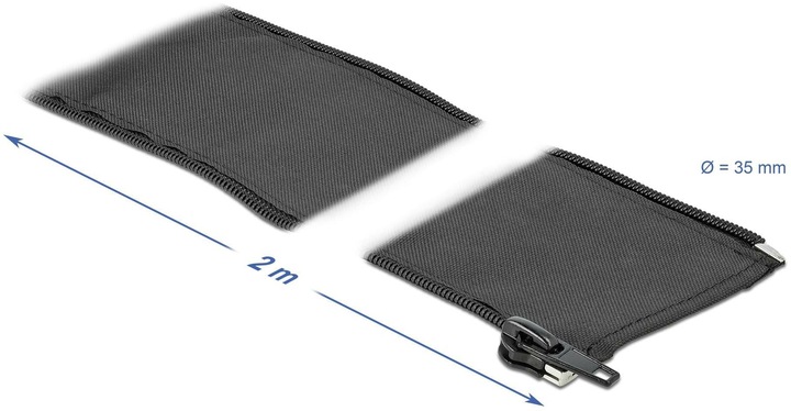 Immagine prodotto Delock Manicotto in tessuto con zip fasterner resistente al calore (Tubo cavi, 200 cm)