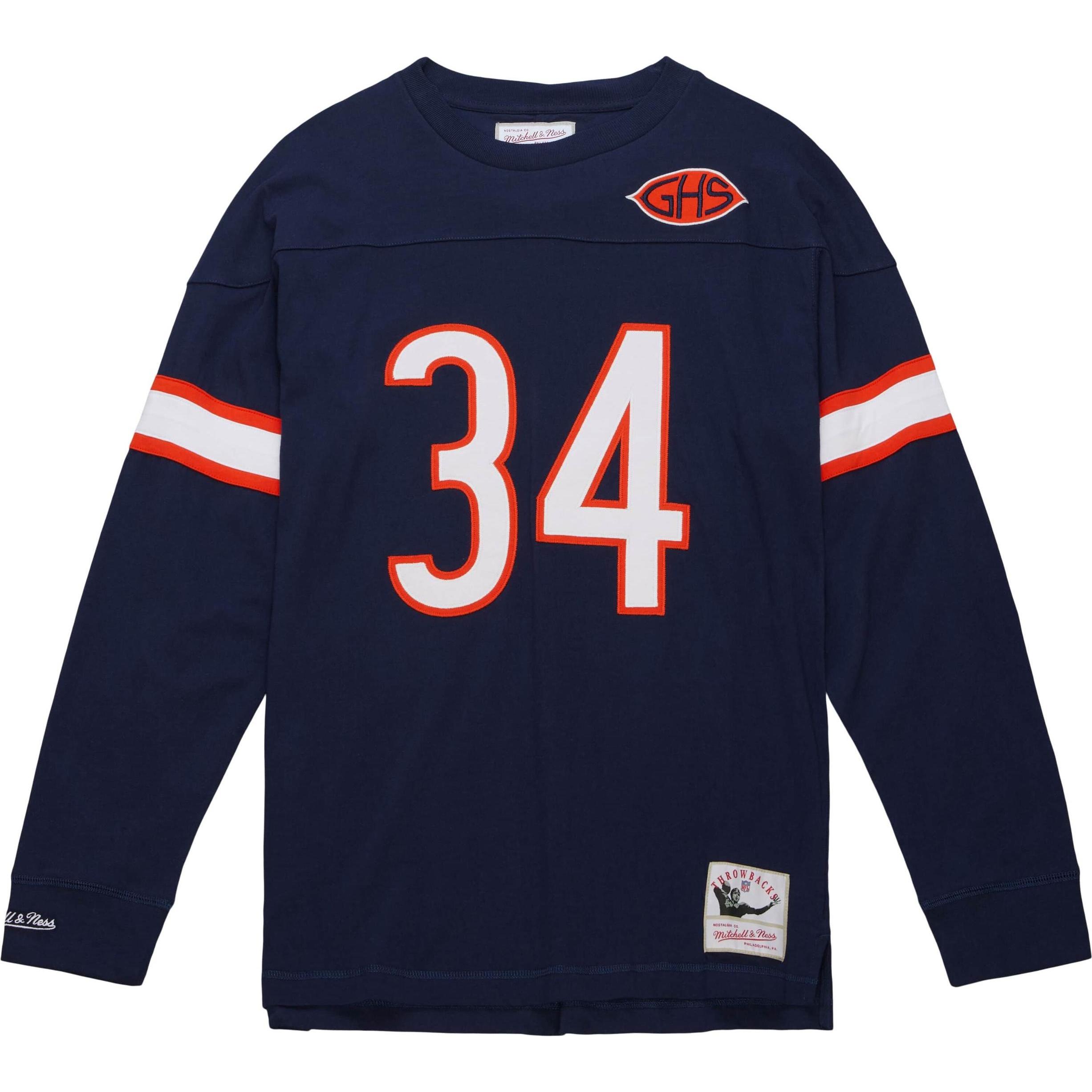 Mitchell & Ness, Herren, Shirt, Langarmshirt nfl Chicago Bears Walter Payton, Blau, (S)