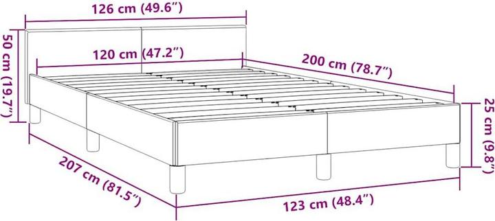 Image du produit vidaXL Bettgestell mit Kopfteil (120 x 200 cm)