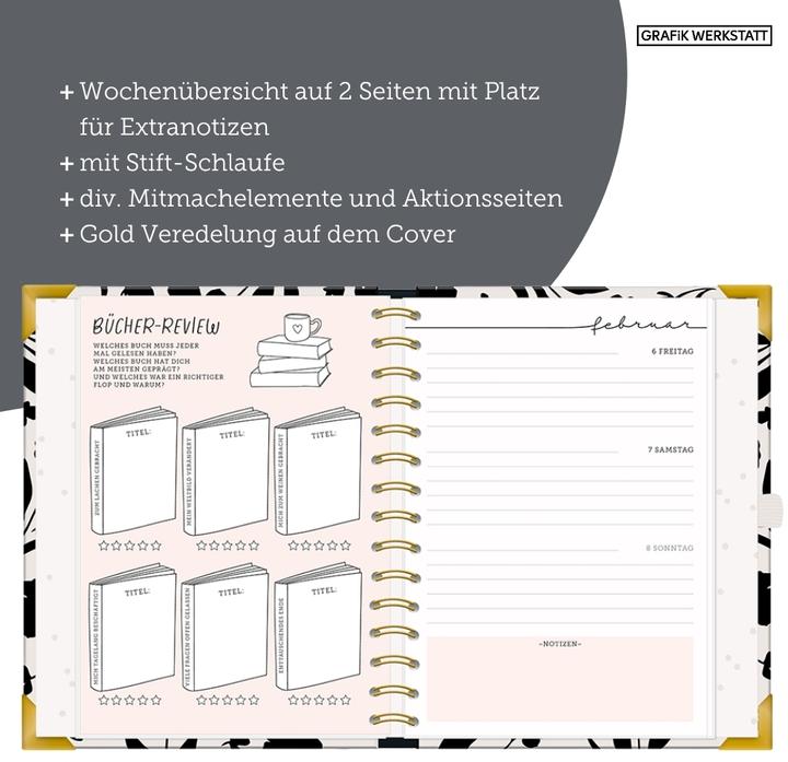 Image du produit Terminplaner A5 Premium 2026 Blumen (A5, 1 semaine / 2 pages)