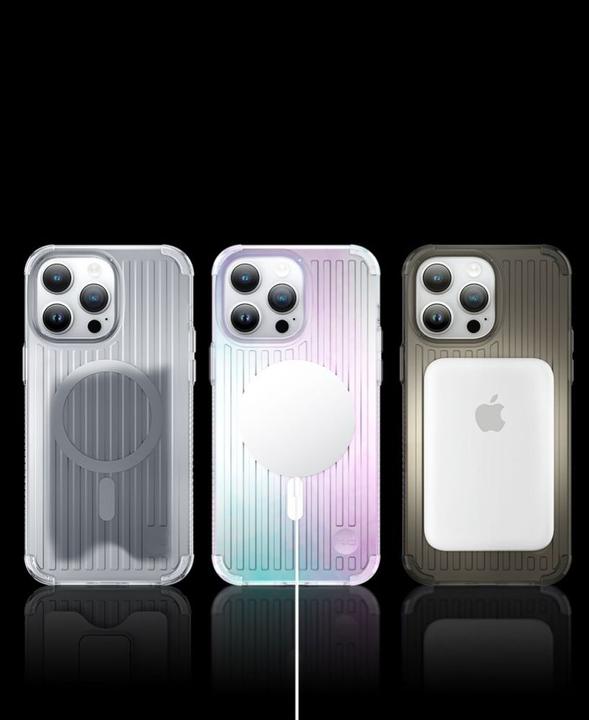 Produktbild Kingxbar PQY Exit Series Magnethülle für iPhone 14 Plus MagSafe Silber (Apple iPhone 14 Plus)