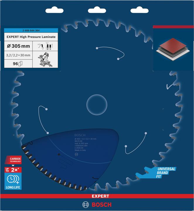 Produktbild Bosch Professional Zubehör Kreissägeblatt Expert for High Pressure Laminate, 305 x 30 x 3,2 mm, 96