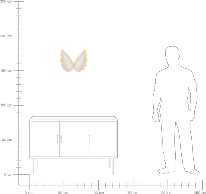 Produktbild Beliani Neonlicht LED Wanddeko weiss Engelsflügel 33 cm GABRIEL