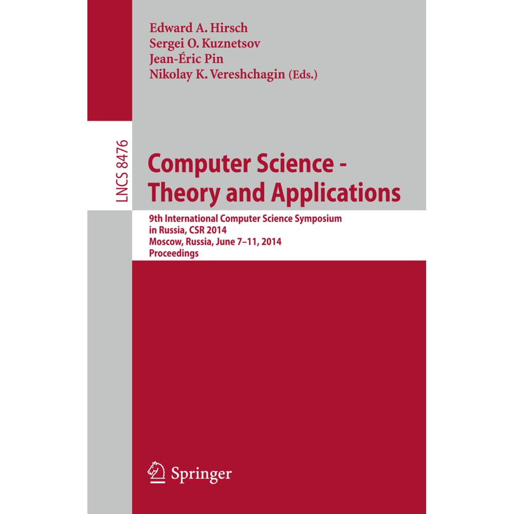 Computer Science - Theory and Applications, Fachbücher von Nikolay K. Vereshchagin, Jean-Éric Pin, Edward A. Hirsch, Ser...