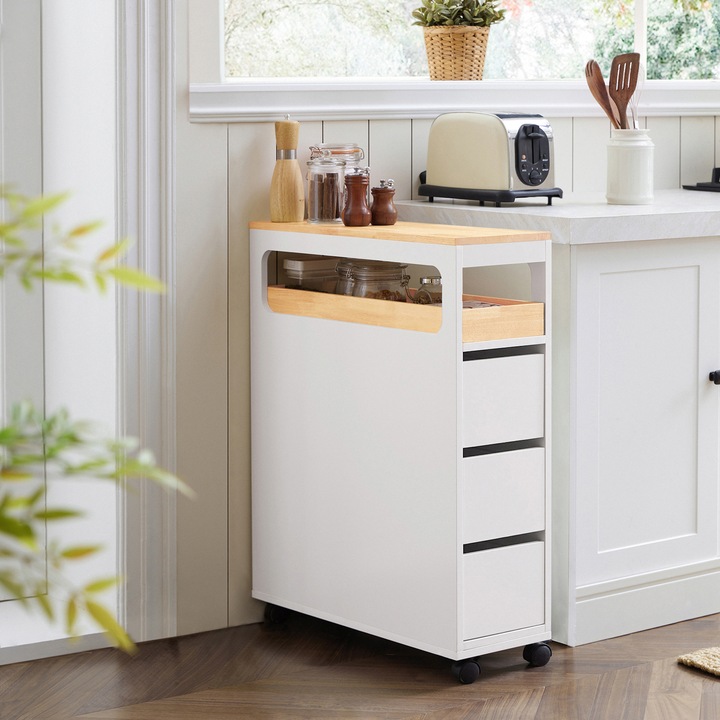 Image du produit SoBuy Étagère en niche avec 3 tiroirs (23 x 65 x 82 cm)