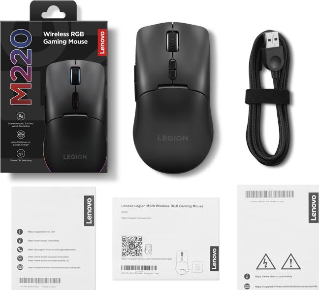 Actual product image Lenovo Legion M220 Wireless RGB Gaming Mouse (P) (Cable, Wireless)