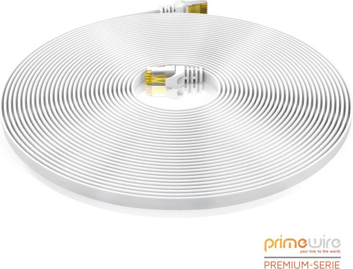 Actual product image Primewire CAT.7 network cable flat - Ethernet Gigabit Lan cable RJ45 - patch cable - comp. CAT.5 CAT.6 CAT.8 (U/FTP, CAT7, 15 m)