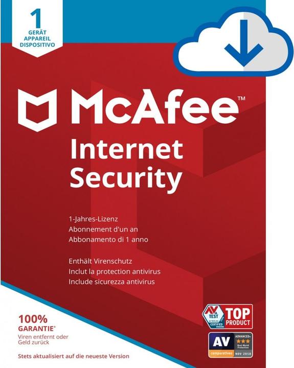 Actual product image McAfee Internet Security (1 User, 1 Devices/Users, 12 months)