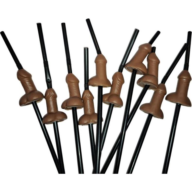 Diablo Picante Beutel Mit 10 Natürlichen Grossen Penis-Strohhalmen