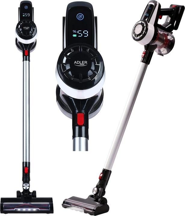 Actual product image Adler AD 7048 Bagless vacuum cleaner with brushless motor technology, White/Black/Red