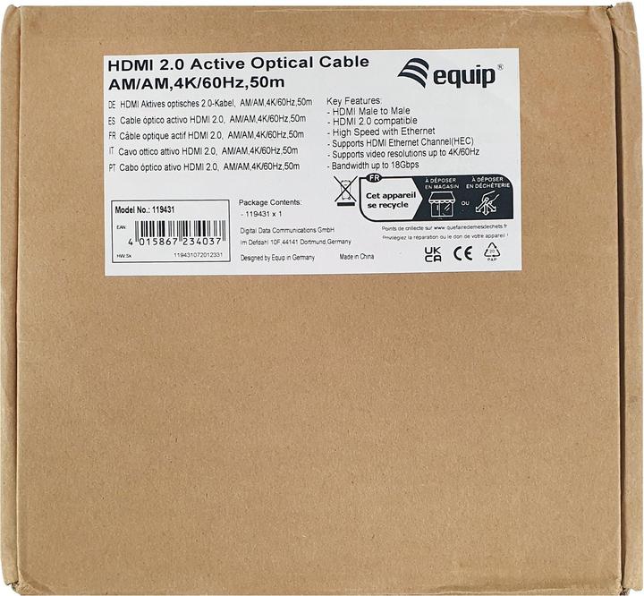 Actual product image equip HDMI PHS Ethernet 2.0 A-A St/St100.0m 4K60Hz HDRopt.sw (100 m)