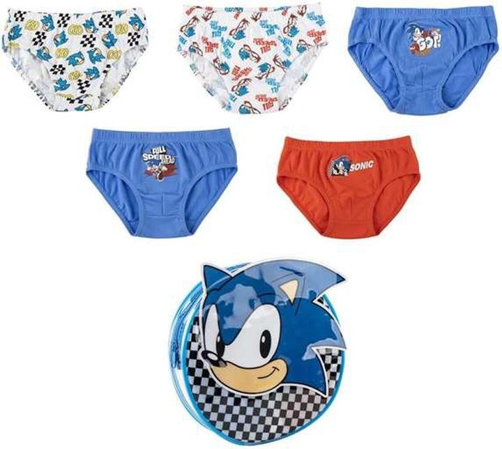 Actual product image Disney Jungen Unterwäsche-Set Single Jersey mit Kulturbeutel – Sonic (110, 5-pack)