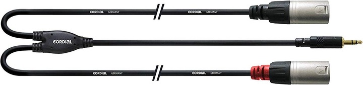 Produktbild Cordial CFY 3 WMM-LONG - Y-Kabel / 3.5mm Klinke - 2x XLR (3 m, 3.5mm Klinke (AUX), XLR)