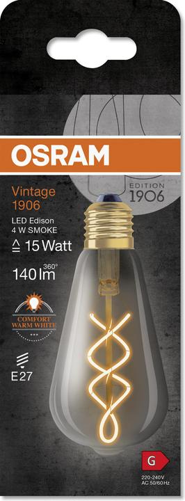 Produktbild Ledvance LED-Vintage-Lampe (E27, 4 W, 140 lm, 4 x, G)